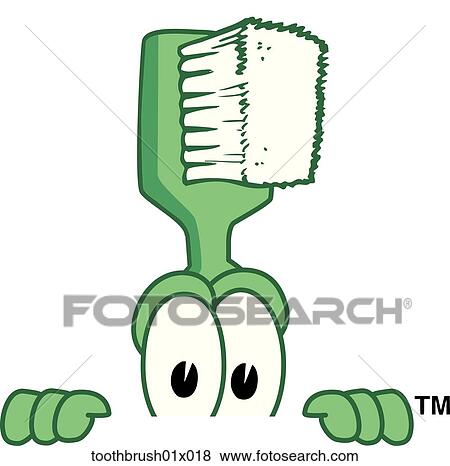 Stock Illustration - Toothbrush Peeking Over. Fotosearch