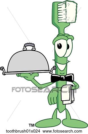 Stock Illustration - Toothbrush Serving Food. Fotosearch