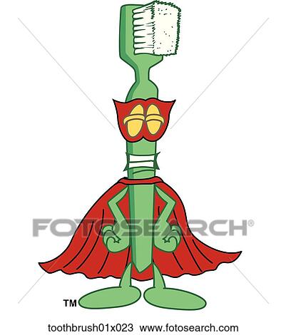 Drawing - Toothbrush Super Hero. Fotosearch