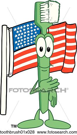 Stock Illustration - Toothbrush With Flag. Fotosearch
