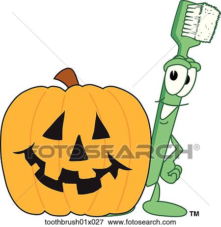 Toothbrush With Halloween Pumpkin View Large Illustration Stock Illustration - Toothbrush With Halloween Pumpkin. Fotosearch