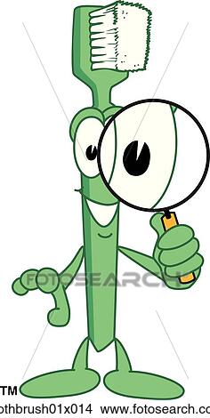 Stock Illustration - Toothbrush With Magnifying Glass. Fotosearch