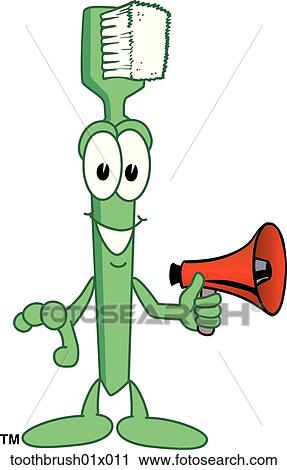 Clip Art - Toothbrush With Megaphone. Fotosearch