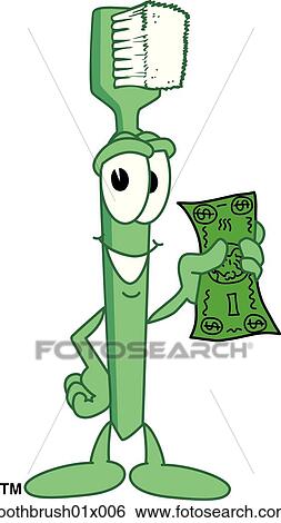 Stock Illustration - Toothbrush With Money. Fotosearch