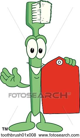 Stock Illustration - Toothbrush With Price Tag. Fotosearch