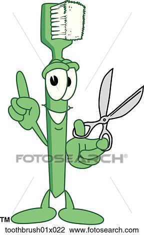 Toothbrush With Scissors View Large Illustration Drawing - Toothbrush With Scissors. Fotosearch