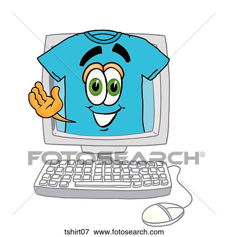 Stock Illustration - TShirt In Computer. Fotosearch