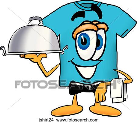 Stock Illustration - TShirt Serving Food. Fotosearch