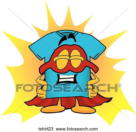 TShirt Super Hero View Large Illustration Drawing - TShirt Super Hero. Fotosearch