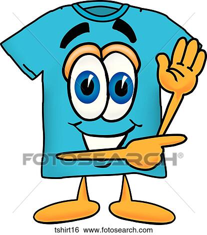 TShirt Waving And Pointing View Large Illustration Stock Illustration - TShirt Waving And Pointing. Fotosearch