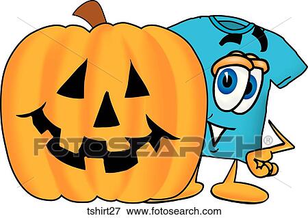 TShirt With Halloween Pumpkin View Large Illustration Stock Illustration - TShirt With Halloween Pumpkin. Fotosearch