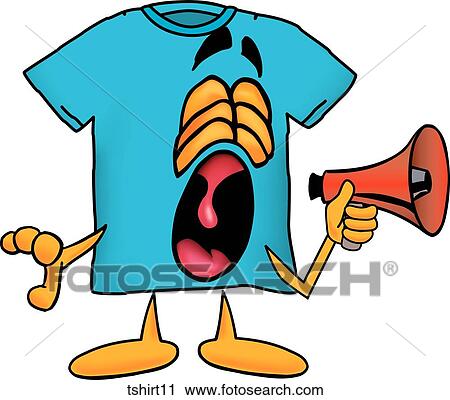 TShirt With Megaphone View Large Illustration Clip Art - TShirt With Megaphone. Fotosearch