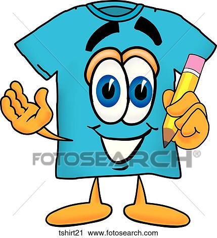 TShirt With Pencil View Large Illustration Clip Art - TShirt With Pencil. Fotosearch
