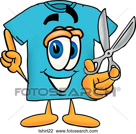 TShirt With Scissors View Large Illustration Drawing - TShirt With Scissors. Fotosearch