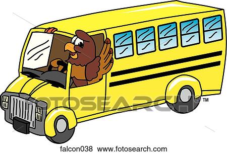 Falcon driving School Bus View Large Illustration Stock Illustration - Falcon driving School Bus. Fotosearch