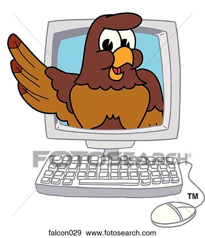 Stock Illustration - Falcon in Computer. Fotosearch