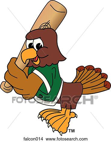 Stock Illustration - Falcon playing Baseball. Fotosearch