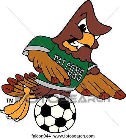 Falcon playing Soccer with angry face View Large Illustration Stock Illustration - Falcon playing Soccer with angry face. Fotosearch