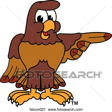 Falcon Pointing to the Side View Large Illustration Clip Art - Falcon Pointing to the Side. Fotosearch