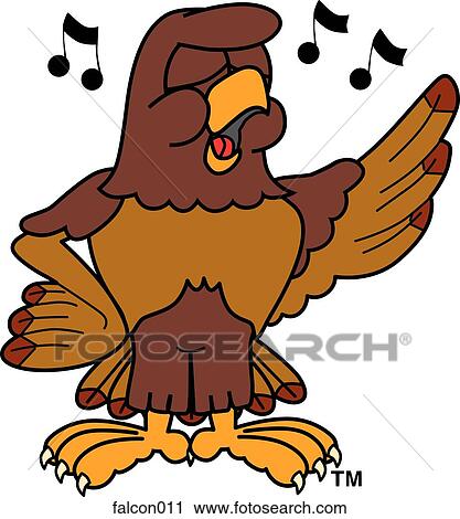 Clip Art - Falcon Singing. Fotosearch