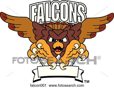Falcon Standing View Large Illustration Clip Art - Falcon Standing. Fotosearch