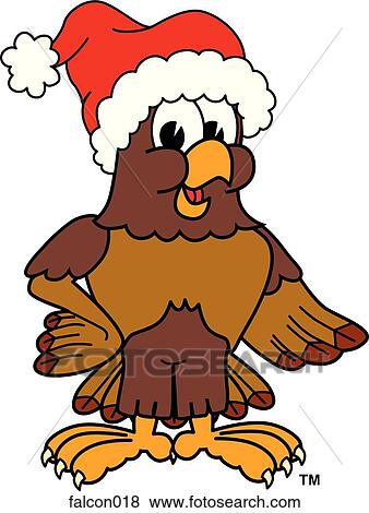 Falcon Wearing Santa Hat View Large Illustration Stock Illustration - Falcon Wearing Santa Hat. Fotosearch