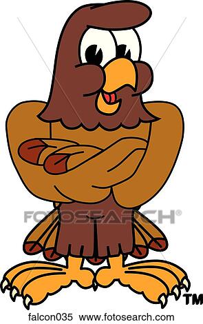 Stock Illustration - Falcon with Arms Crossed. Fotosearch