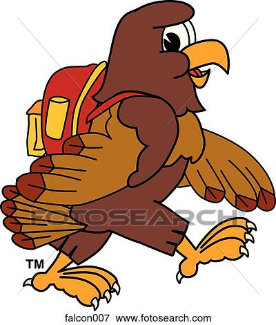 Falcon with Backpack View Large Illustration Stock Illustration - Falcon with Backpack. Fotosearch