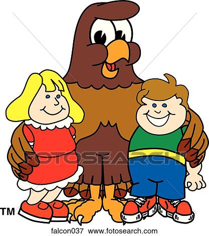 Stock Illustration - Falcon with Children. Fotosearch