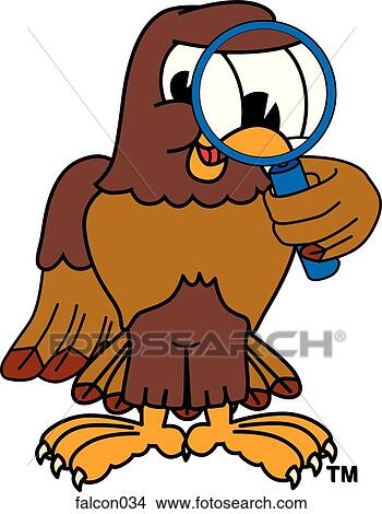 Stock Illustration - Falcon with Magnifying Glass. Fotosearch