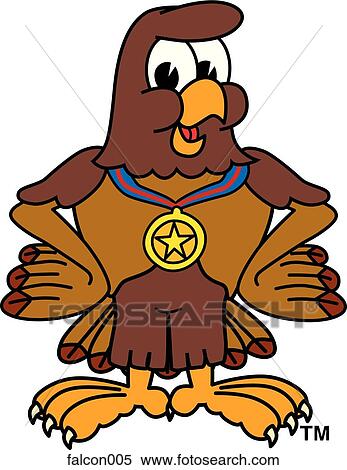 Stock Illustration - Falcon With Medal. Fotosearch
