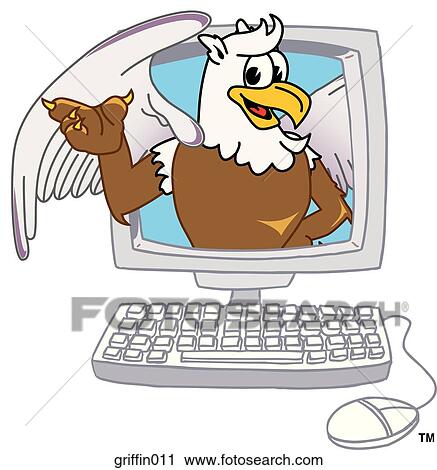 Griffin in Computer View Large Illustration Clip Art - Griffin in Computer. Fotosearch