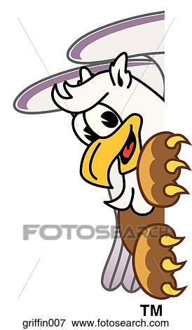 Stock Illustration - Griffin Peeking to Side. Fotosearch
