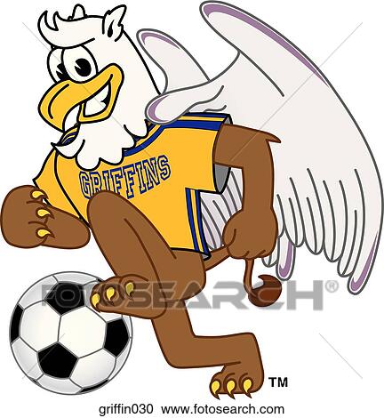 Clipart - Griffin playing Soccer. Fotosearch