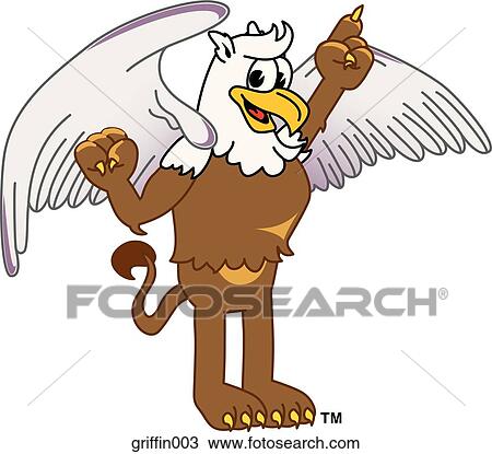 Griffin Pointing Up View Large Illustration Drawing - Griffin Pointing Up. Fotosearch