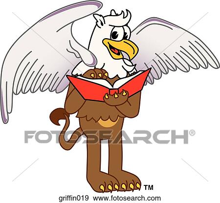 Stock Illustration - Griffin Reading Book. Fotosearch