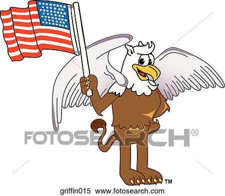 Griffin With American Flag View Large Illustration Stock Illustration - Griffin With American Flag. Fotosearch