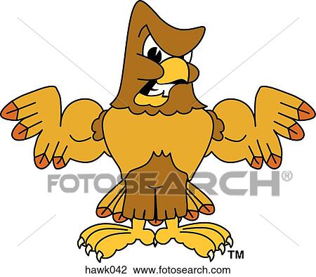 Drawing - Hawk Flexing Muscles with angry face. Fotosearch