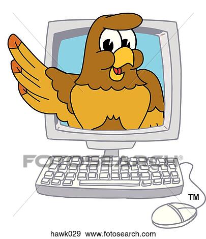 Hawk in Computer View Large Illustration Stock Illustration - Hawk in Computer. Fotosearch