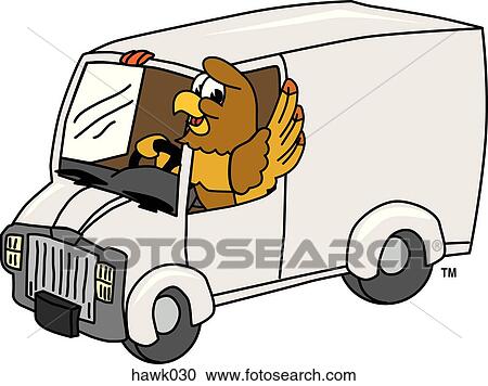 Hawk in Van View Large Illustration Clipart - Hawk in Van. Fotosearch