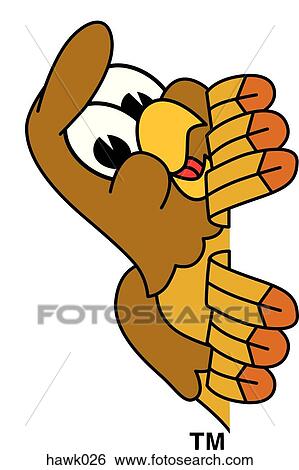 Stock Illustration - Hawk Peeking to Side. Fotosearch