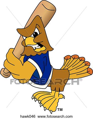 Hawk playing Baseball with angry face View Large Illustration Stock Illustration - Hawk playing Baseball with angry face. Fotosearch