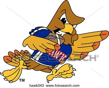 Hawk playing Football with angry face View Large Illustration Drawing - Hawk playing Football with angry face. Fotosearch