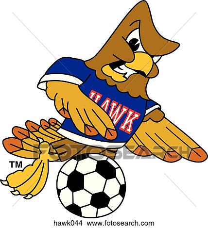 Stock Illustration - Hawk playing Soccer with angry face. Fotosearch