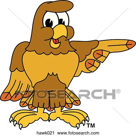 Hawk Pointing to the Side View Large Illustration Clip Art - Hawk Pointing to the Side. Fotosearch