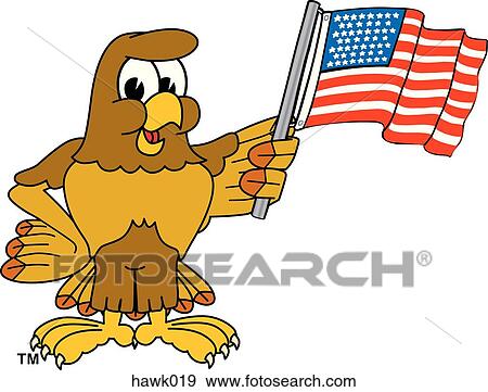Hawk With American Flag View Large Illustration Stock Illustration - Hawk With American Flag. Fotosearch