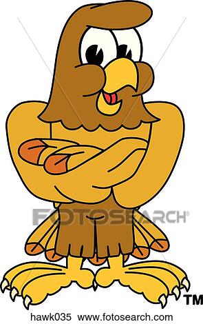 Stock Illustration - Hawk with Arms Crossed. Fotosearch