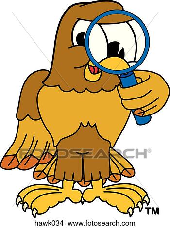Hawk with Magnifying Glass View Large Illustration Stock Illustration - Hawk with Magnifying Glass. Fotosearch