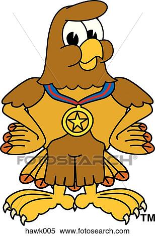 Hawk With Medal View Large Illustration Stock Illustration - Hawk With Medal. Fotosearch