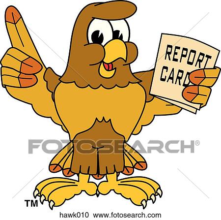 Hawk with Report Card View Large Illustration Clipart - Hawk with Report Card. Fotosearch